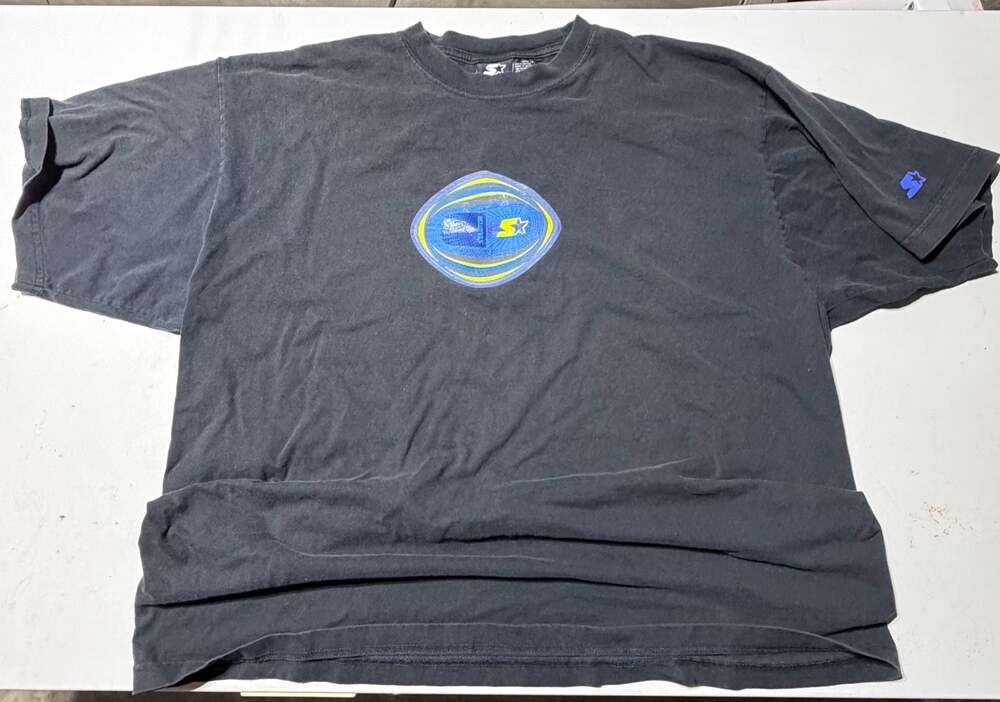 Vintage 90s Starter Graphic Logo Black T-Shirt Mens 2XL